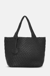 Black/Gunmetal Reversible Woven Tote