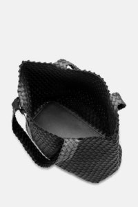 Black/Gunmetal Reversible Woven Tote