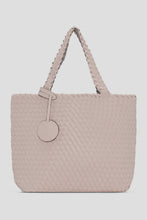 Load image into Gallery viewer, Rose/Silver Reversible Woven Tote
