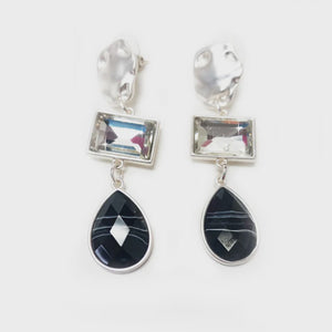 Silver Square Drop Earring