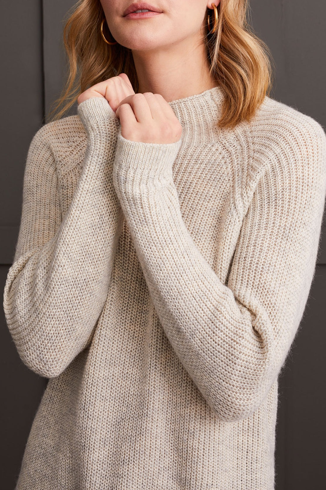 Mock neck knit sweater best sale