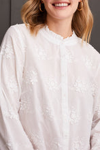 Load image into Gallery viewer, White Ruffle Collar Floral Blouse
