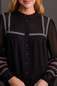 Sheer Black Lined Blouse