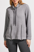 Load image into Gallery viewer, Grey Funnel Neck Sweater With Zipper Detail
