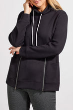 Load image into Gallery viewer, Black Funnel Neck Sweater With Zipper Detail
