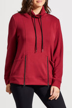 Load image into Gallery viewer, Bordeaux Funnel Neck Sweater With Zipper Detail
