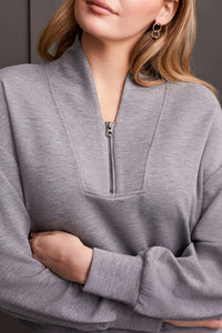 Grey Mix Quarter Zip Sweater