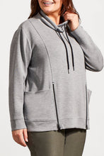 Load image into Gallery viewer, Size Inclusive Grey Funnel Neck Sweater With Zipper Detail
