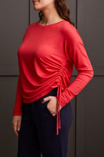 Load image into Gallery viewer, Grenadine Long Sleeve Top With Side Ruching
