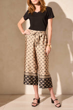 Load image into Gallery viewer, TF- &quot;Satin&quot; Soft Tan Printed Belted Pull On Pant
