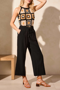 TF- Black Gauze Wide Leg Pant