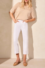 Load image into Gallery viewer, TF- White Pull On Kick Flare Pull On Pant
