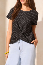 Load image into Gallery viewer, TF- Black Striped Knot Front Tee
