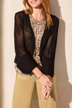 Load image into Gallery viewer, TF- Black Knit 3/4 Sleeve Cardigan
