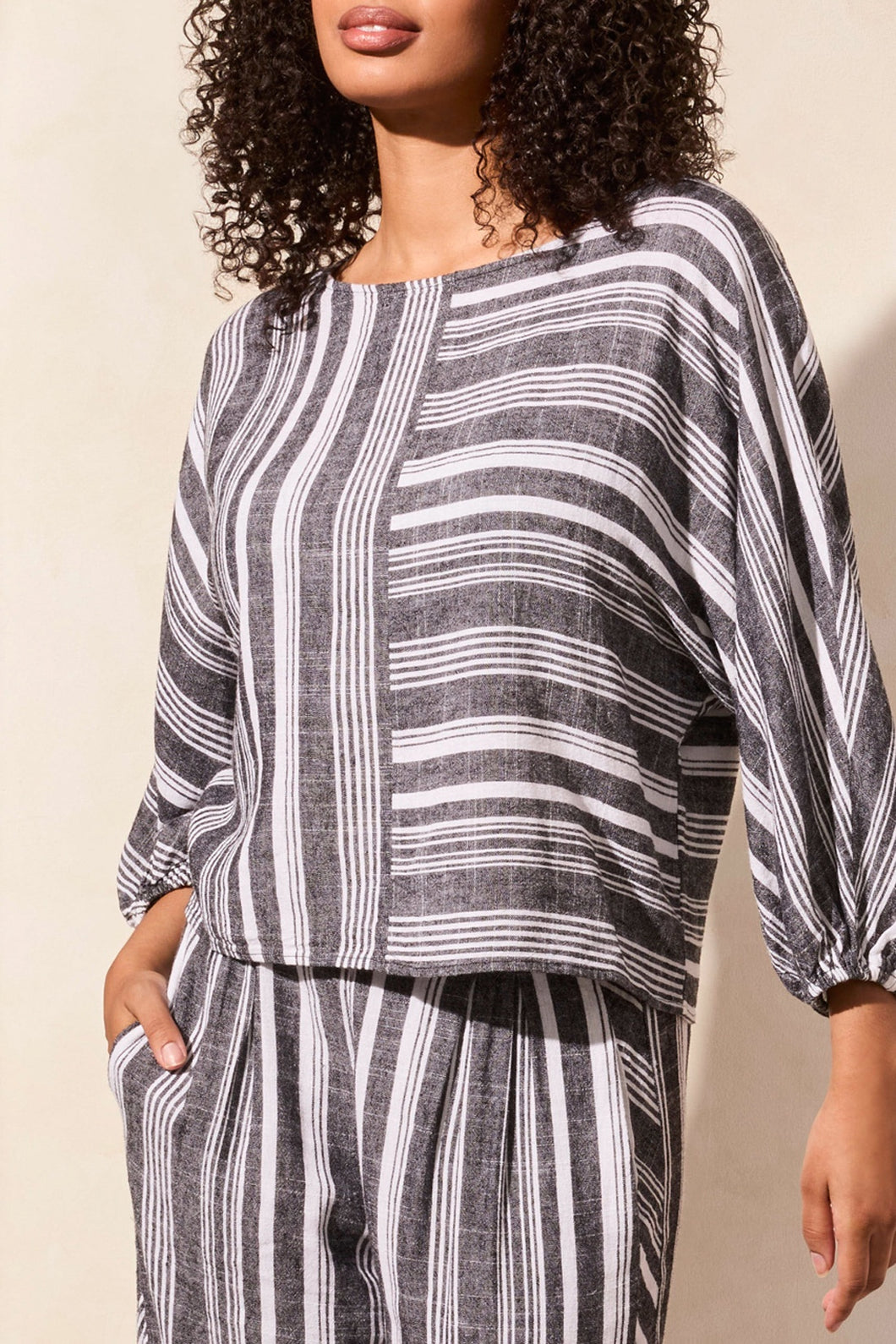 TF- Black Striped Dolman Tee