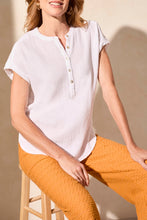 Load image into Gallery viewer, TF- White Gauze Cap Sleeve Tee
