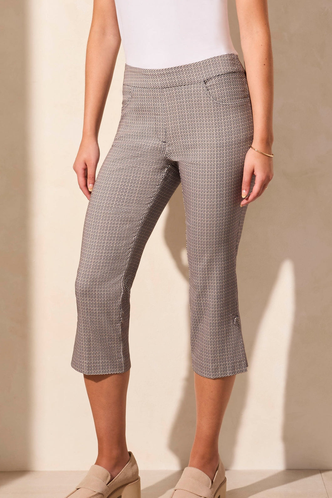 TF- Jet Blue Printed Button Side Pull On Pant