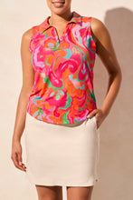 Load image into Gallery viewer, TF- Beetroot UPF 50+ Printed Sleeveless Polo
