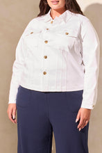 Load image into Gallery viewer, Size Inclusive Comfort Stretch White Denim Jacket
