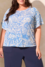 Load image into Gallery viewer, Size Inclusive Riviera Blue Printed Ruffle Sleeve Top
