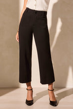 Load image into Gallery viewer, Black Ponte Pocket Front Wide Leg Pant
