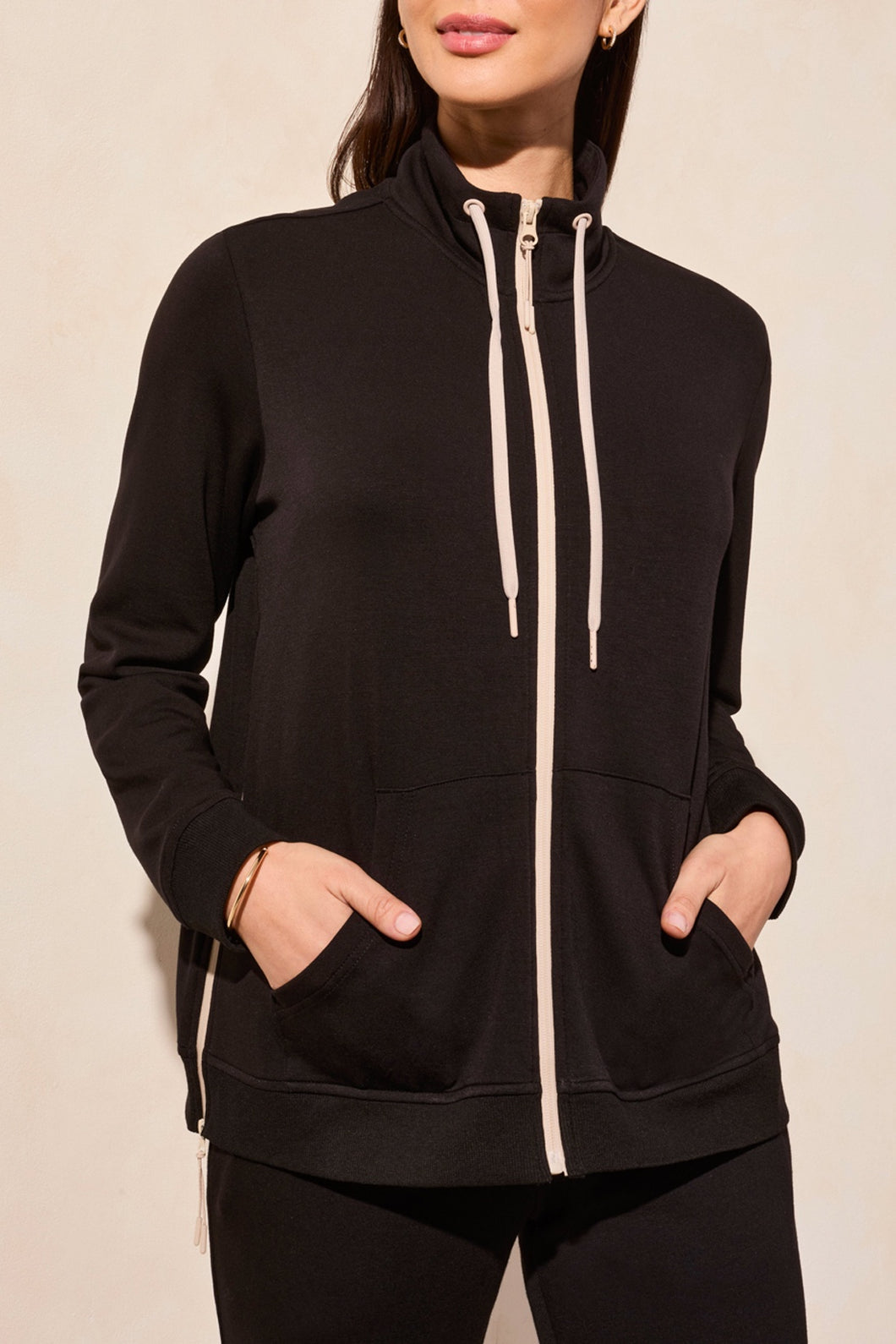 Black Techno Fabric Full Zip