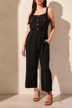 Load image into Gallery viewer, Black Gauze Button Jumpsuit
