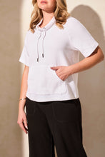 Load image into Gallery viewer, White Cotton Short Sleeve Funnel Neck
