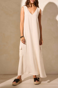 Sea Shell Sleeveless Cargo Dress