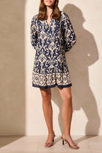 Load image into Gallery viewer, Jet Blue Printed Tiered Dress
