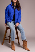 Load image into Gallery viewer, Lapis Blue Quilted Zip Front Jacket
