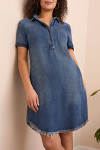 Load image into Gallery viewer, Blue Bliss Pop Over Shirt Dress
