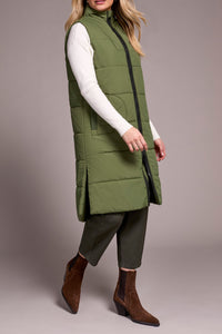 Chive Long Puffer Vest