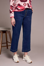 Load image into Gallery viewer, Deep Water Sophia Button Front Wide Crop Jean

