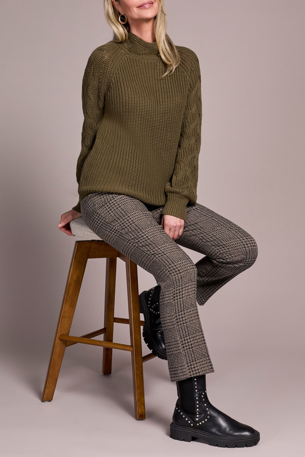 Ivy Knit Mock Neck Sweater