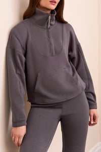 Charcoal Travel 1/4 Zip Sweater