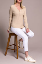 Load image into Gallery viewer, Oatmeal Waffle Henley Long Sleeve

