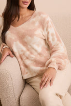 Load image into Gallery viewer, Cream Printed Eyelash V-Neck Sweater
