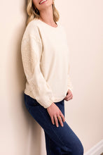 Load image into Gallery viewer, Cream Sleeve Applique Detailed Sweater
