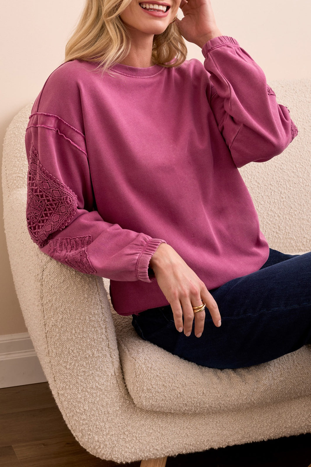 Roseberry Sleeve Applique Detailed Sweater