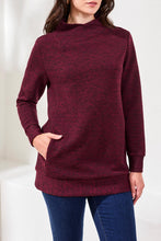 Load image into Gallery viewer, TF- Wine Mock Neck Tunic With Invisible Pockets
