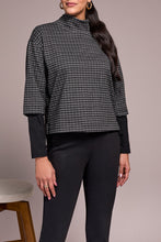 Load image into Gallery viewer, Charcoal Combo Mock Neck Top
