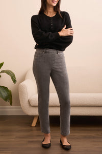 TF- Silver Grey Audrey Slim Ankle Glitter Denim