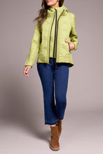 Load image into Gallery viewer, Short Slim Puffer Coat With Detachable Hood In Wasabi
