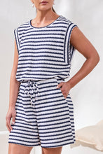 Load image into Gallery viewer, TF- Jet Blue Striped Romper
