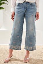 Load image into Gallery viewer, TF- Audrey Wide Crop Embellished Jean

