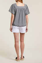 Load image into Gallery viewer, TF- Black/White Gingham Square Neck Blouse

