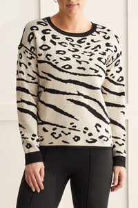 Black/White Animal Printed Reversible Sweater