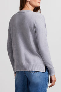 Grey Mix Zip Detail Sweater