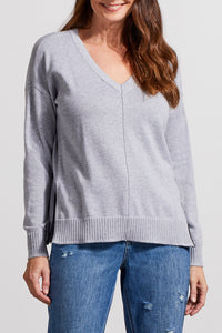 Grey Mix Zip Detail Sweater